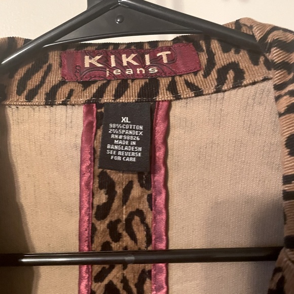 Kikit Jeans leopard print blazer size XL - Picture 2 of 2